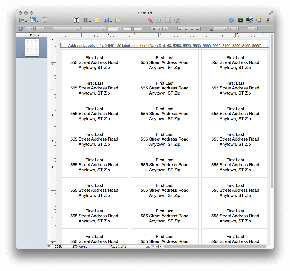 avery labels for mac